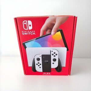 Nintendo Switch - OLED Model with White Joy-Con Black & White Version Brand New